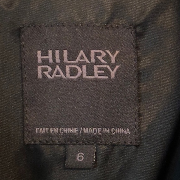 HILARY RADLEY BLACK DOUBLE - BREASTED PEACOAT SIZE 6 - Picture 6 of 7